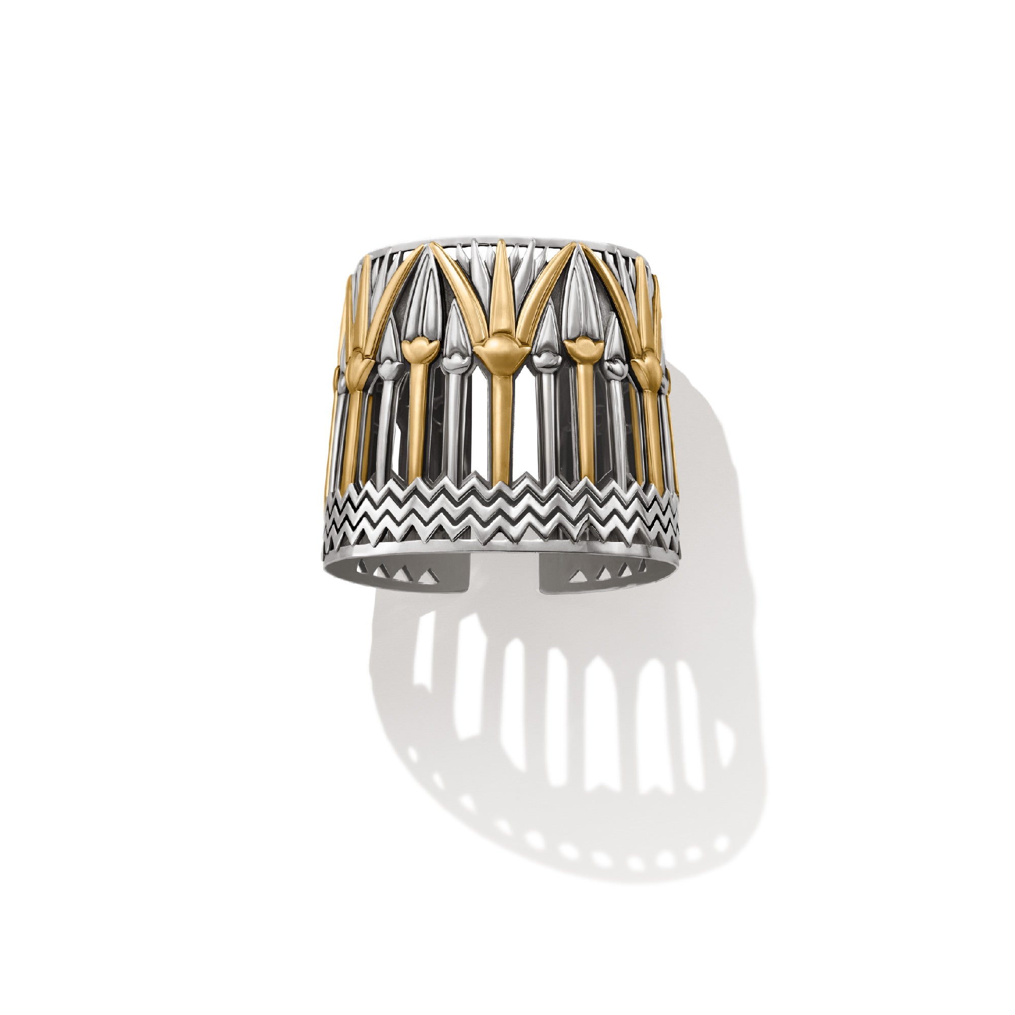 Rising Lotus Cuff by Azza Fahmy - Gold|Sterling Silver - Designer Bracelets - CBSG24002NNLL