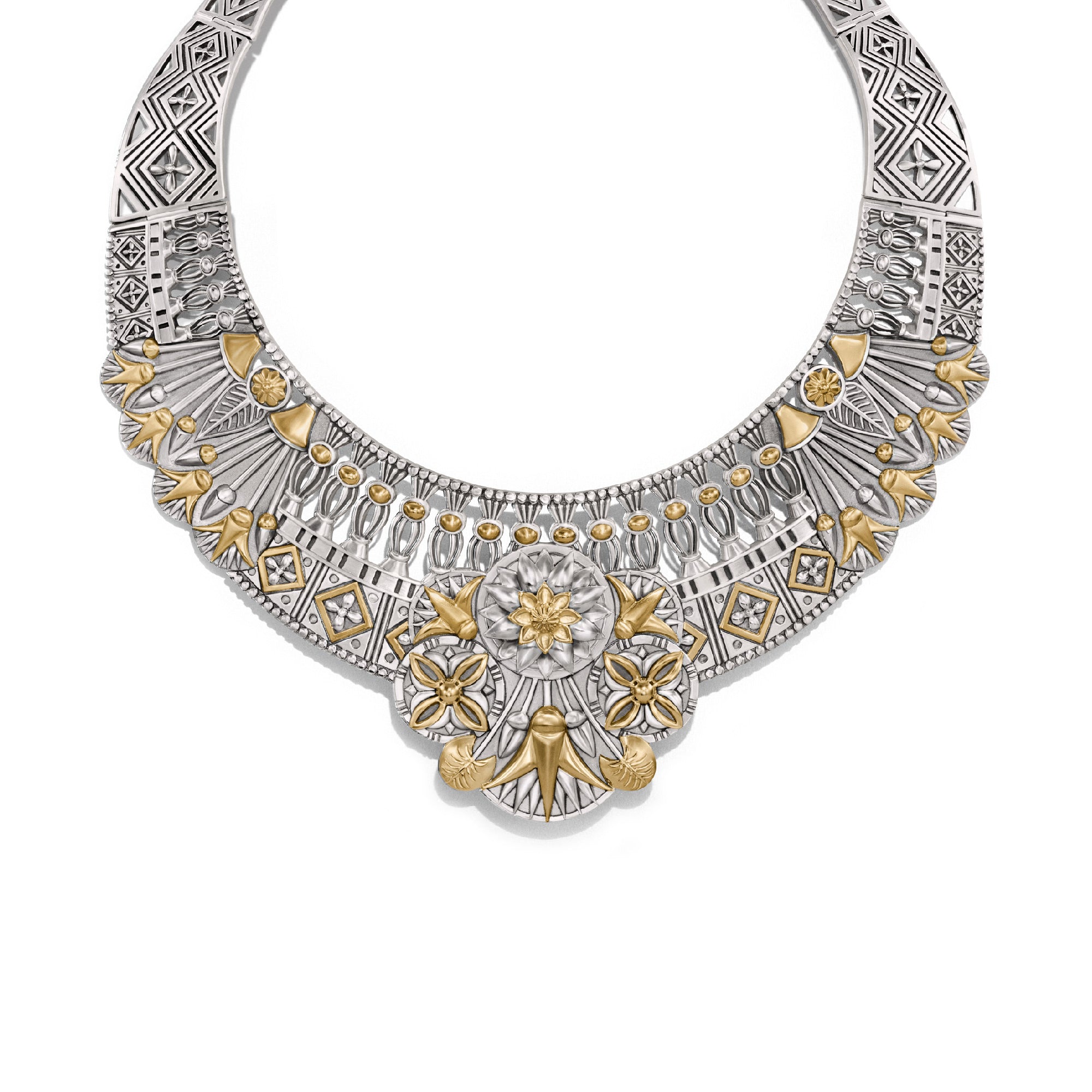 Lotus Pectoral by Azza Fahmy - Gold|Sterling Silver - Designer Necklaces - CNSG24002NNOO