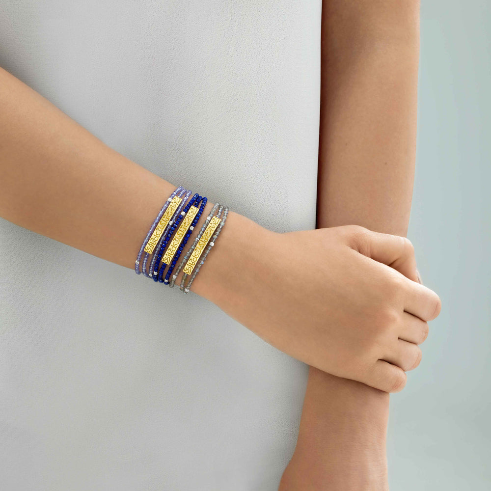 timeless classic Wrap Around Beaded Bracelet by Azza Fahmy Gold