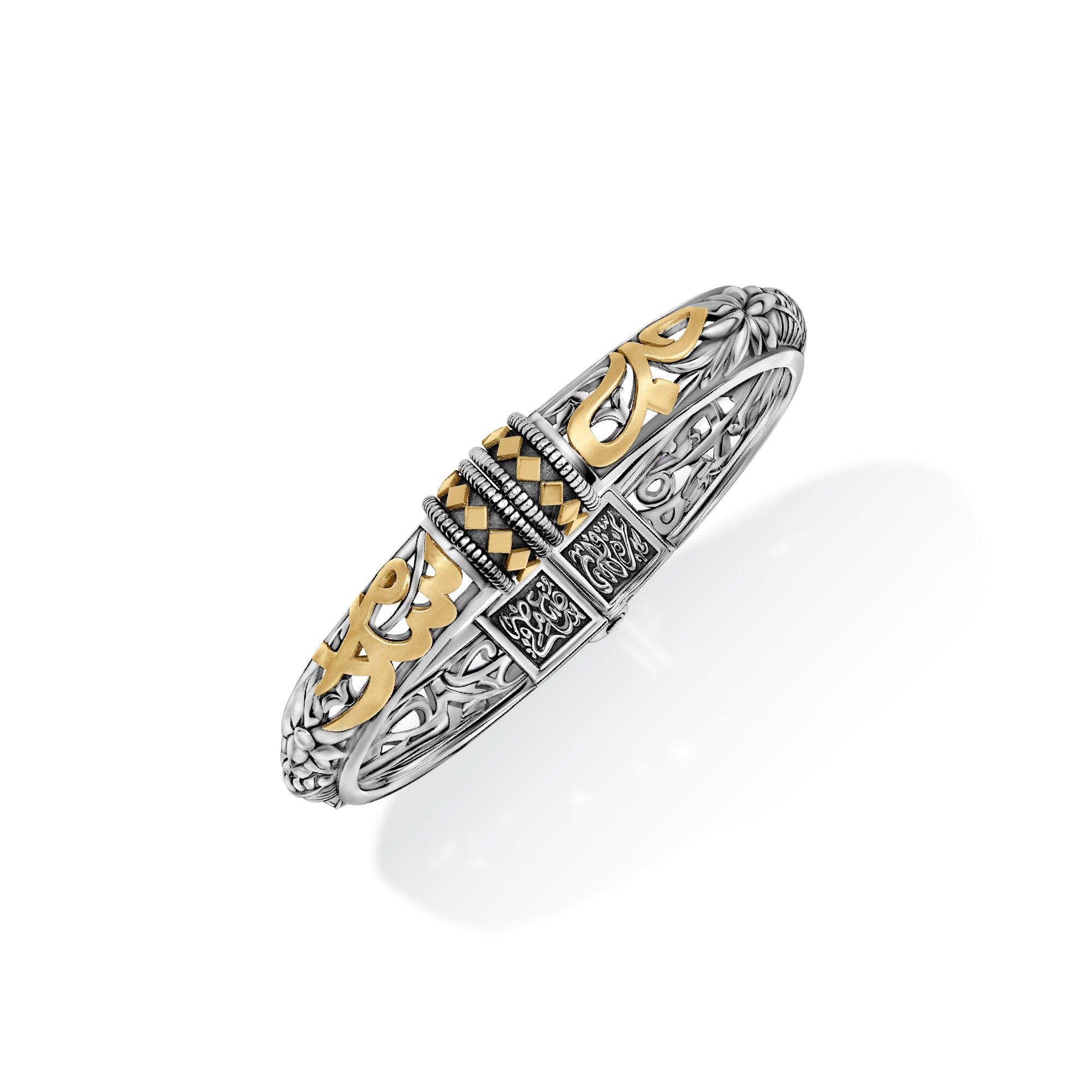 Love Peace Bangle by Azza Fahmy 18kt Gold|Sterling Silver