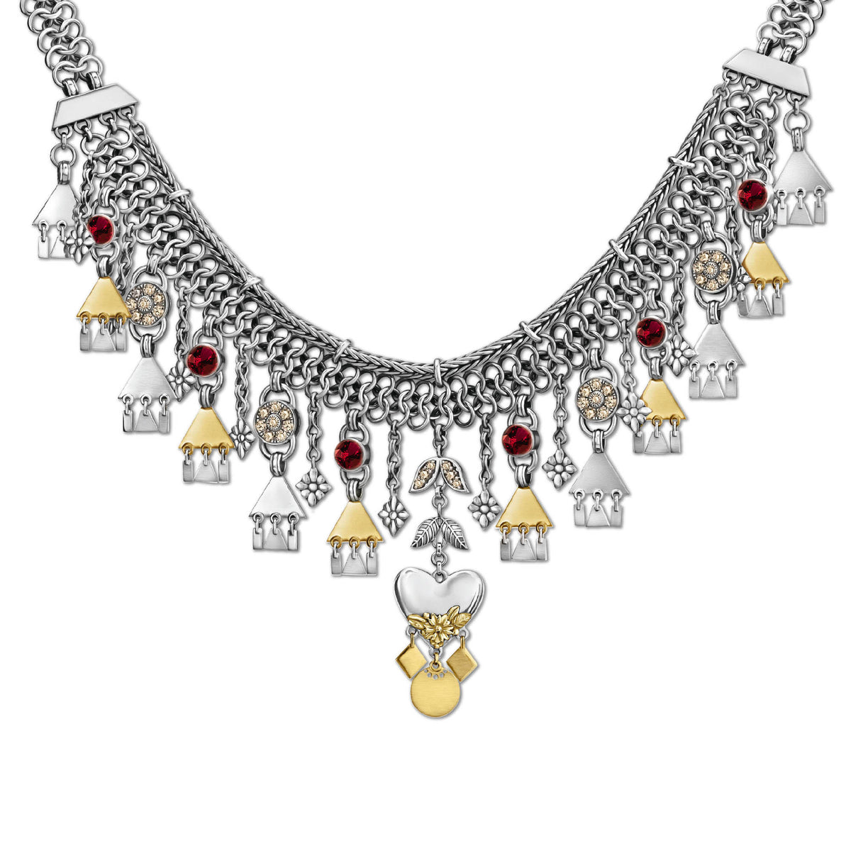 Roman Chain Heart Choker