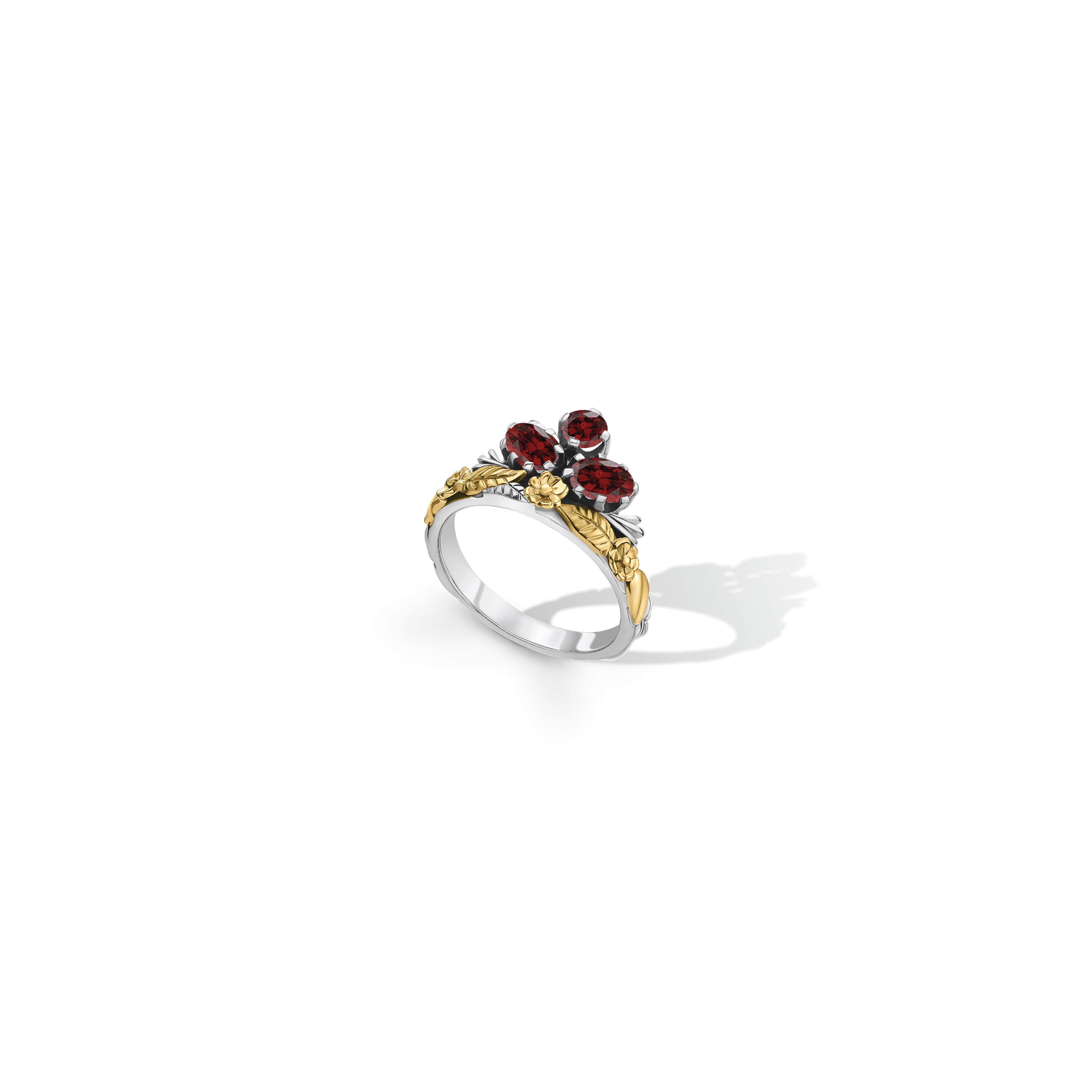 Stone Floral Ring by Azza Fahmy - Gold|Sterling Silver - Designer Rings - FRSG23007YB52