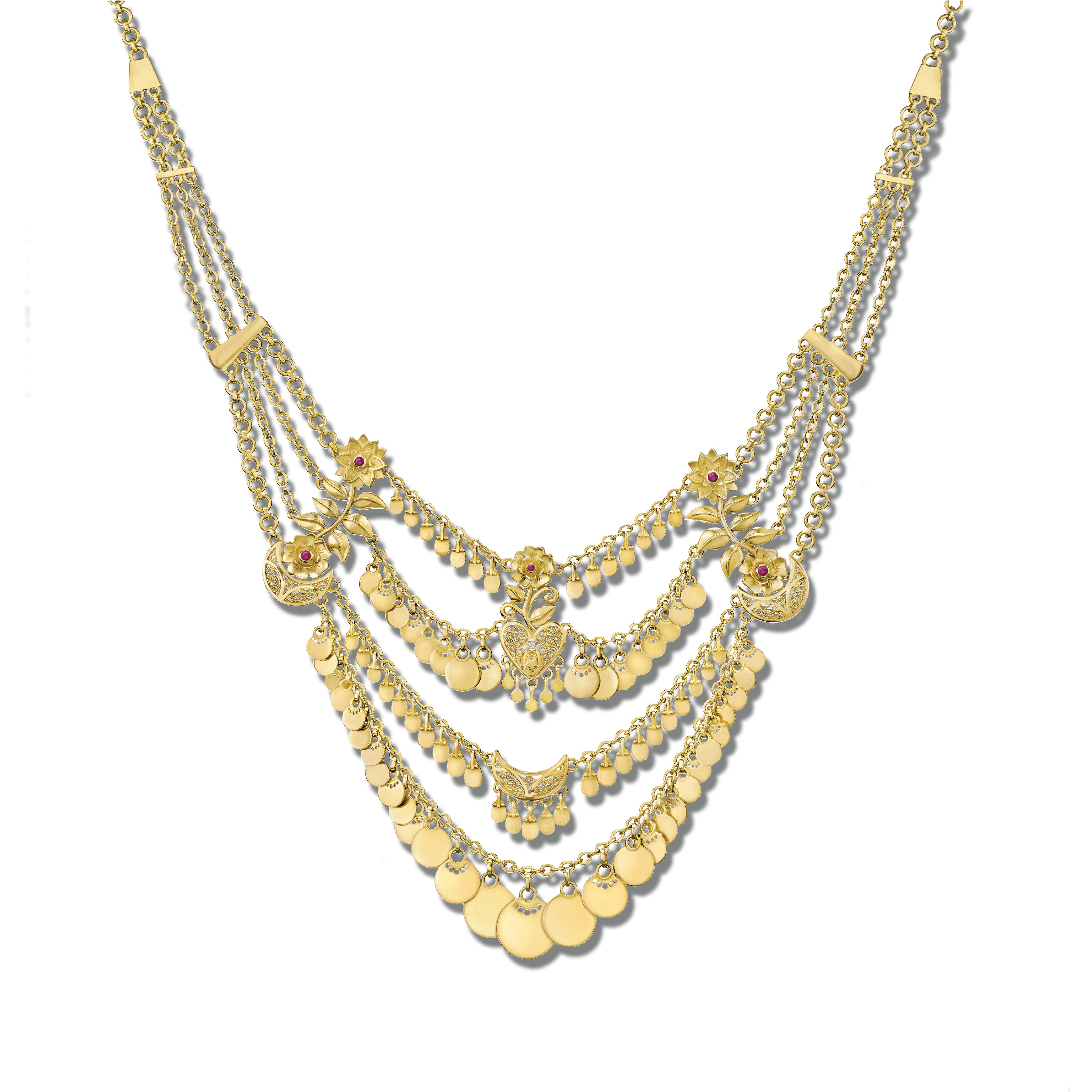 Haneya Necklace by Azza Fahmy - Gold - Designer Necklaces - LNGG23002YANN