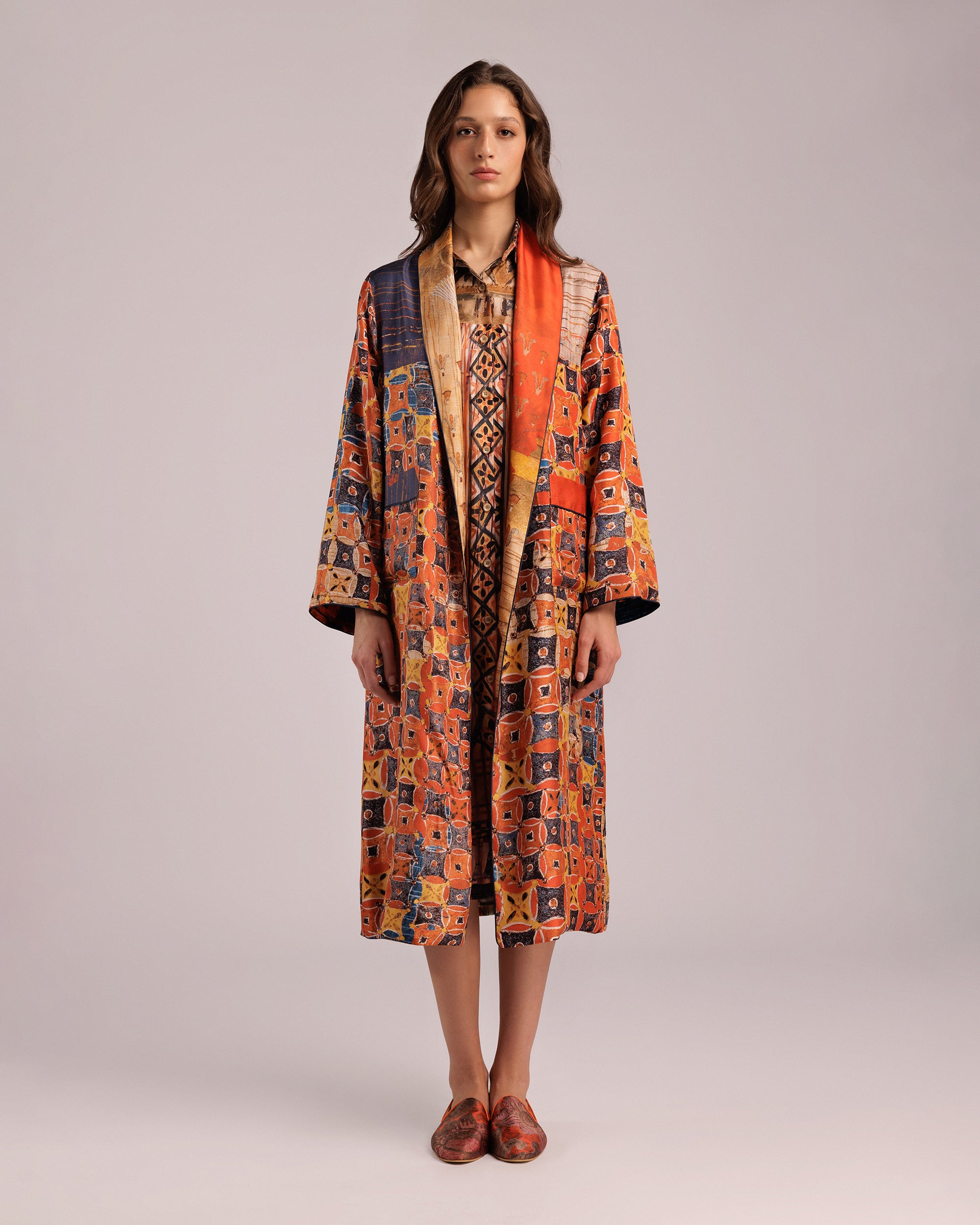 Reversible Sennefer Robe by Azza Fahmy - Designer Coats & Jackets