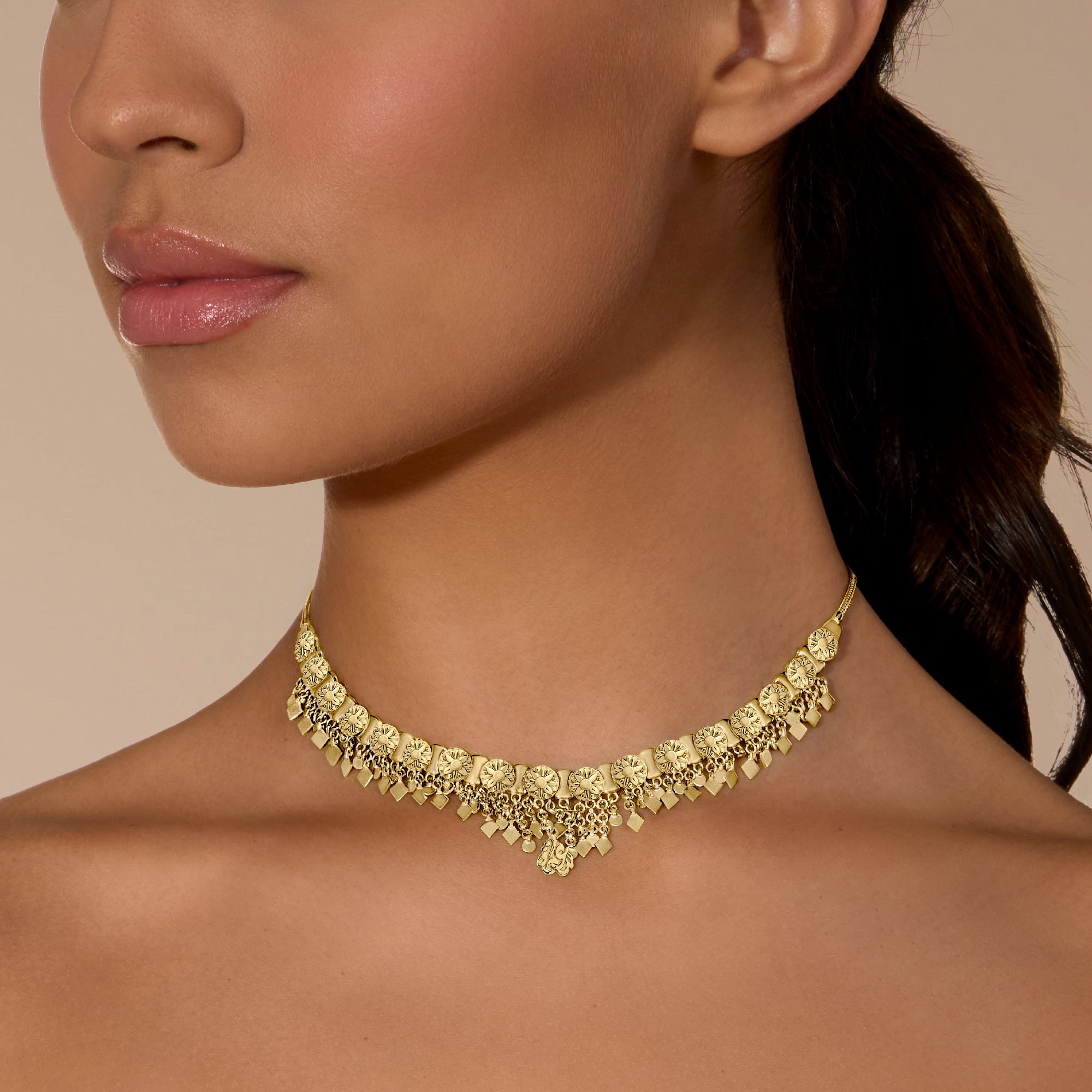Gold Garden of Happiness Choker by Azza Fahmy - 18KT Gold - Designer Necklaces