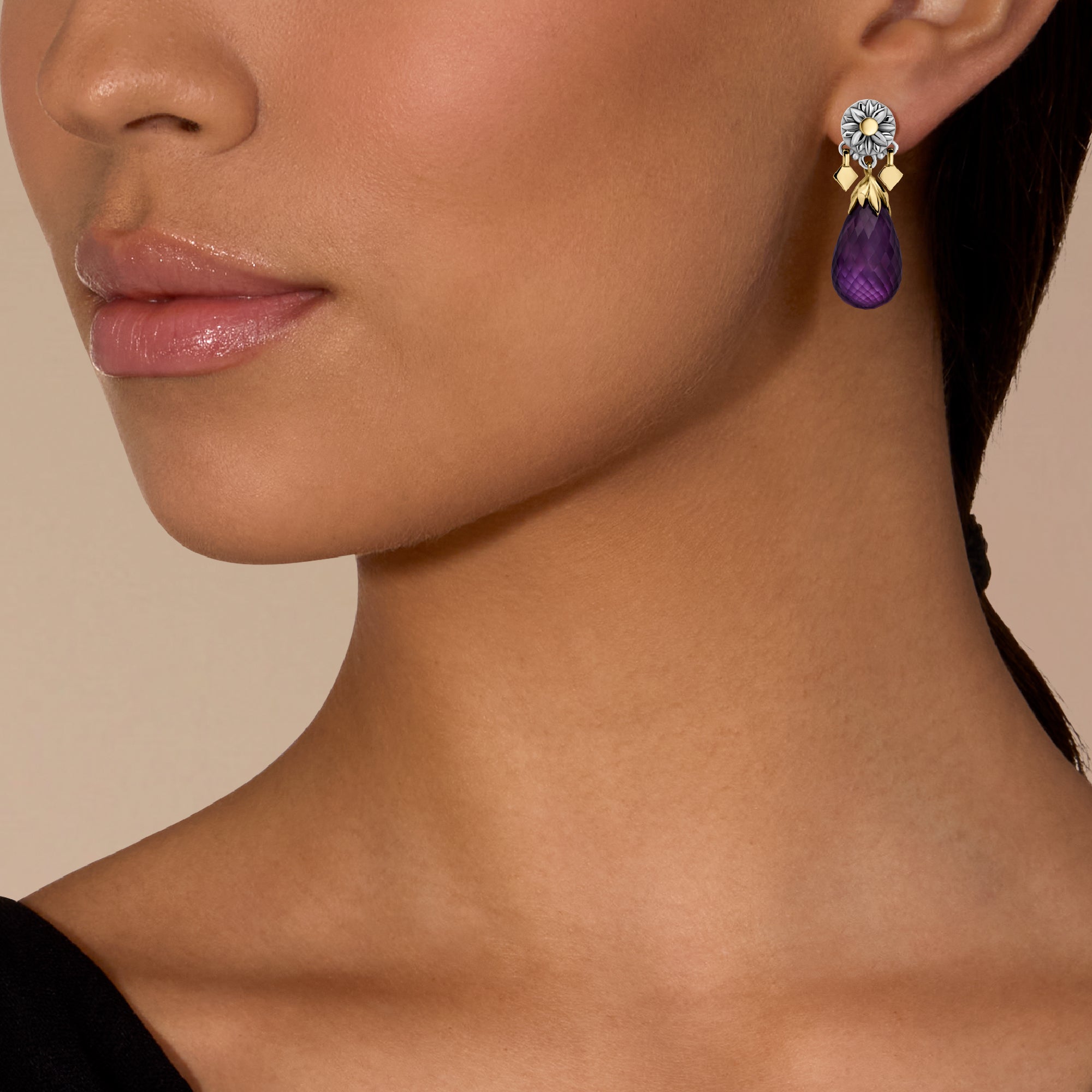 Briolette Earrings by Azza Fahmy - 18kt Gold|Sterling Silver - Designer Earrings - FESG25003YANN