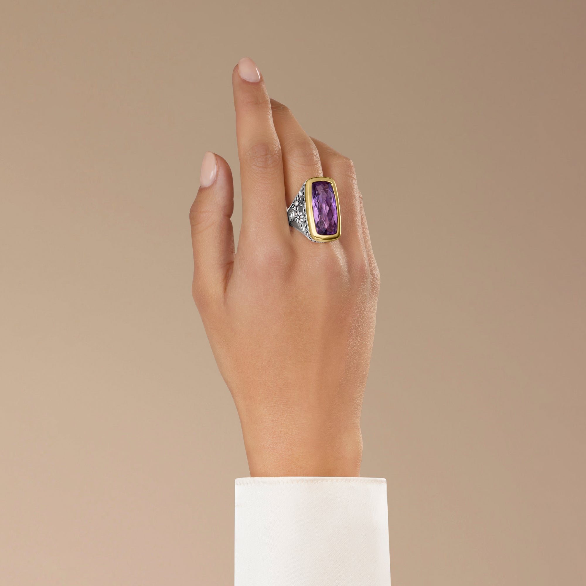 Flower Garden Ring by Azza Fahmy - 18kt Gold|Sterling Silver - Designer Rings - FRSG25003YA53