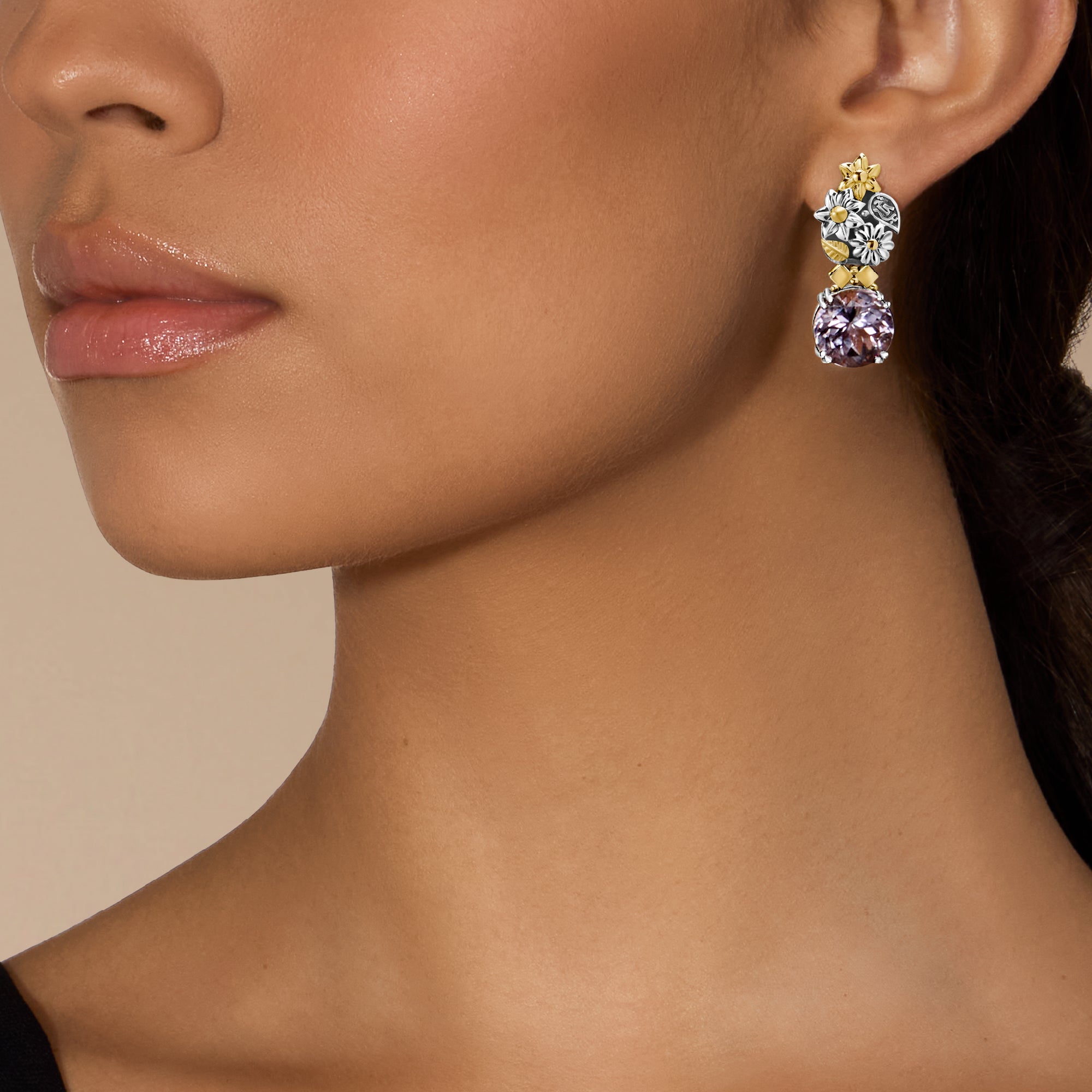 Bouquet of Blessings Earrings by Azza Fahmy - 18kt Gold|Sterling Silver - Designer Earrings - FESG25001YANN