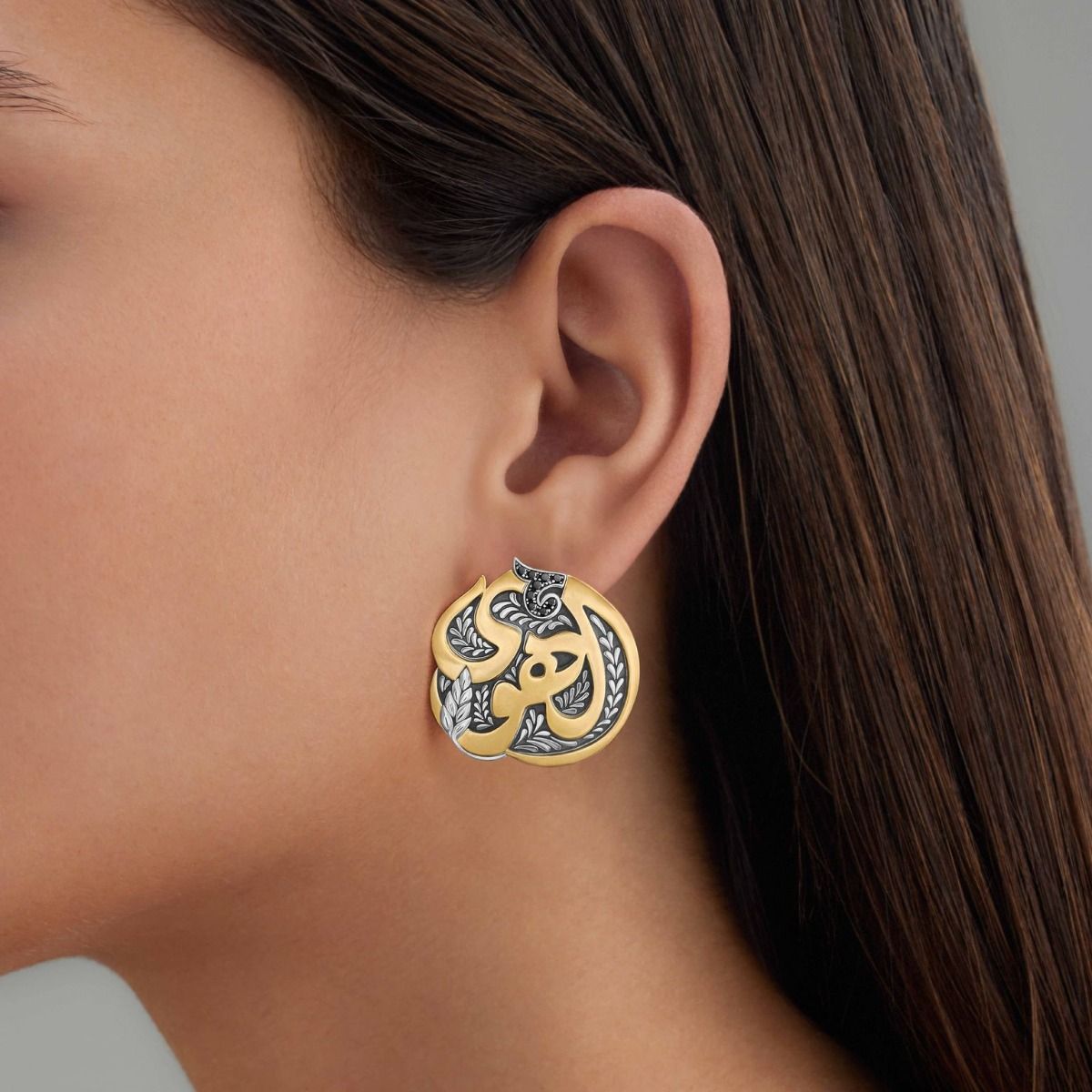 El Hawa Button Earrings by Azza Fahmy - Gold|Sterling Silver - Designer Earrings - CESG23004YANN