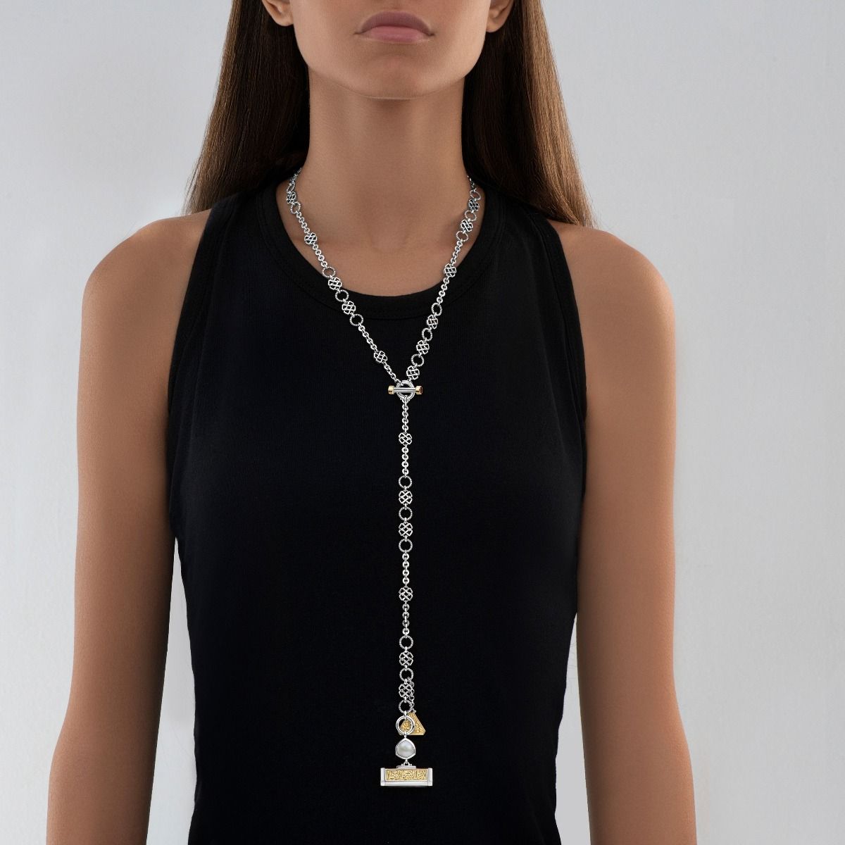 Multi-Way Necklace by Azza Fahmy - Gold|Sterling Silver - Designer Necklaces - CNSG21001YBNN