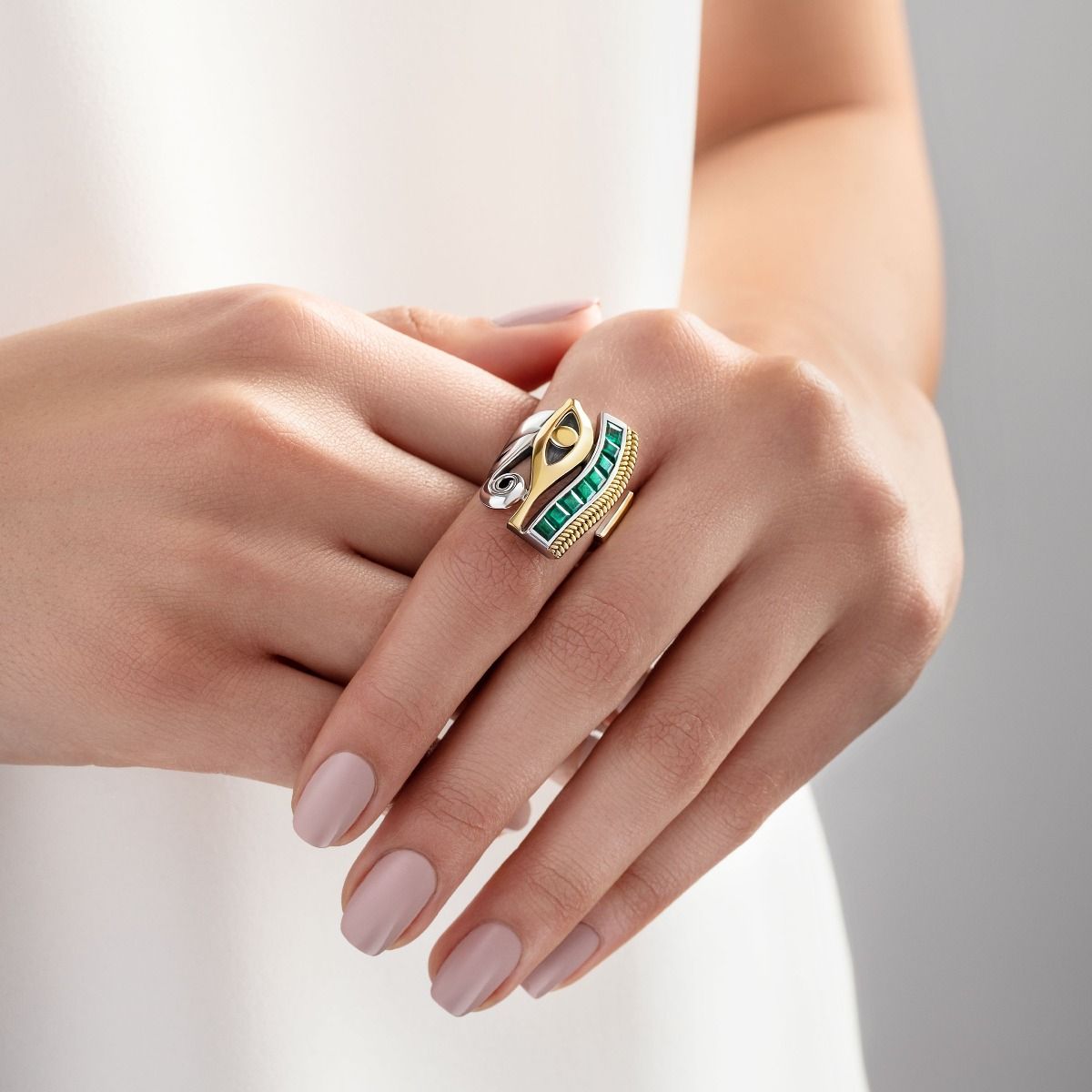 Eye of Horus Ring by Azza Fahmy - Gold|Sterling Silver - Designer Rings - CRSG20005YB53