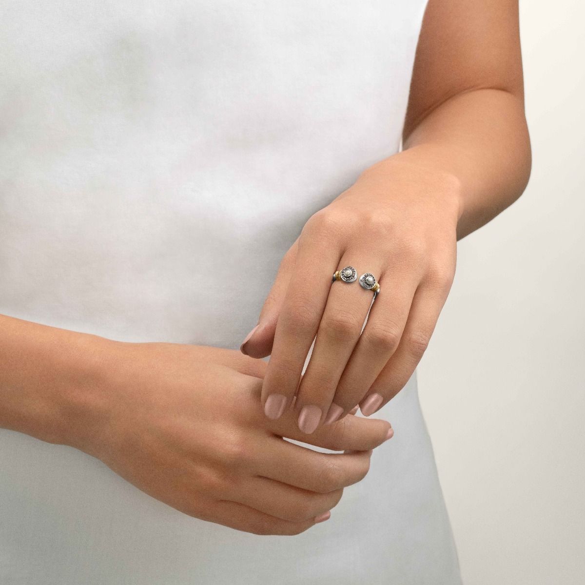 Twisted Wirework Pearl Ring by Azza Fahmy - Gold|Sterling Silver - Designer Rings - CRSG24003YA52