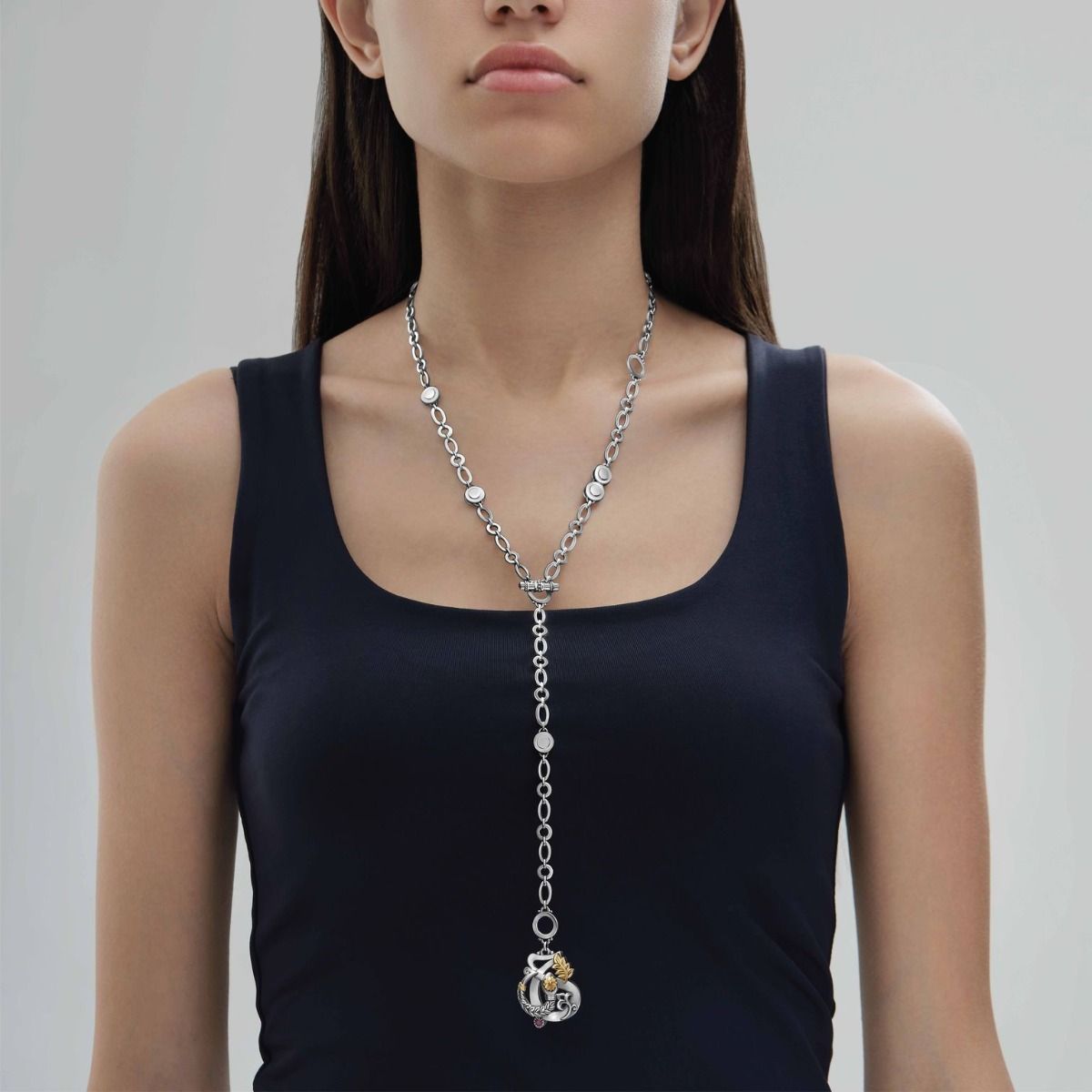 Love & Rebirth Multi-way Necklace by Azza Fahmy - Gold|Sterling Silver - Designer Necklaces - FNSG22003YANN
