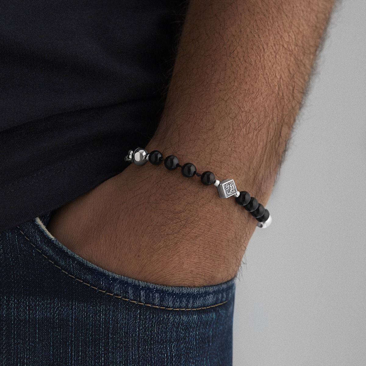 Eternity Bracelet for Him by Azza Fahmy - Sterling Silver - Designer Bracelets - GBSS20001YAOO