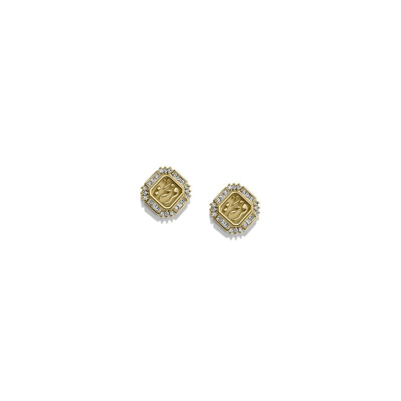 Joyful button earrings by Azza Fahmy - Gold - Designer Earrings - LEGG24014YANN