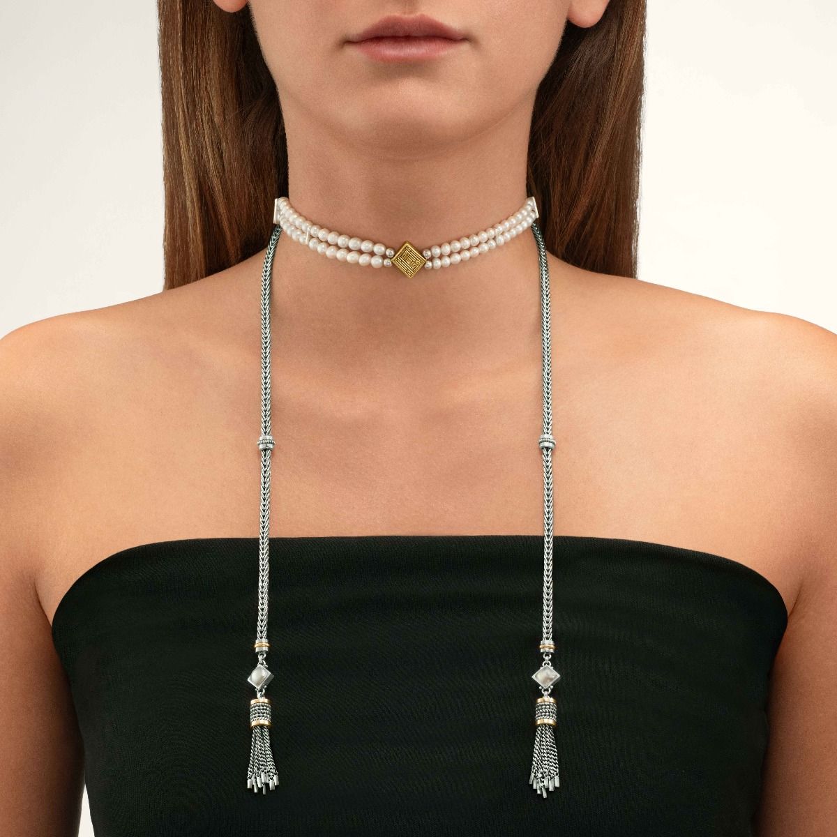 Wrap-Around Kufi Necklace by Azza Fahmy - Gold|Sterling Silver - Designer Necklaces - CNSG24005YANN