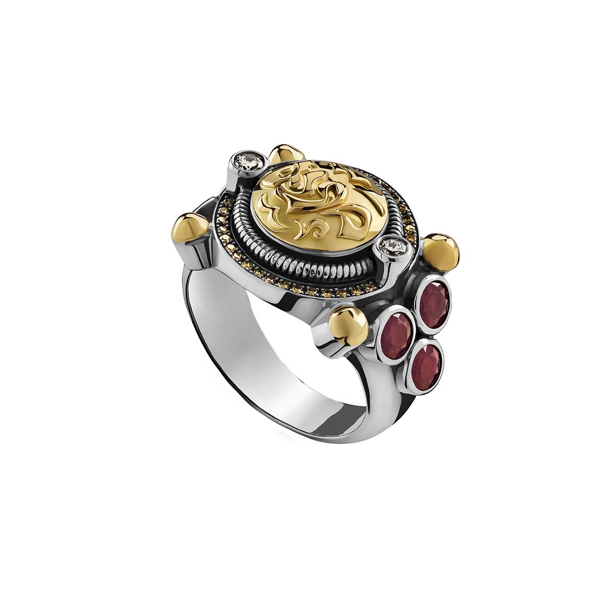 Classic Calligraphy Ring by Azza Fahmy - Gold|Sterling Silver - Designer Rings - CRSG18006YA51