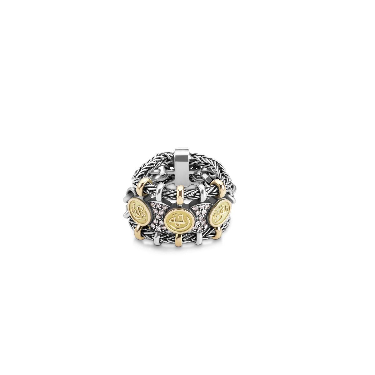 Blessings Chain Ring by Azza Fahmy - Gold|Sterling Silver - Designer Rings - CRSG21003YA53
