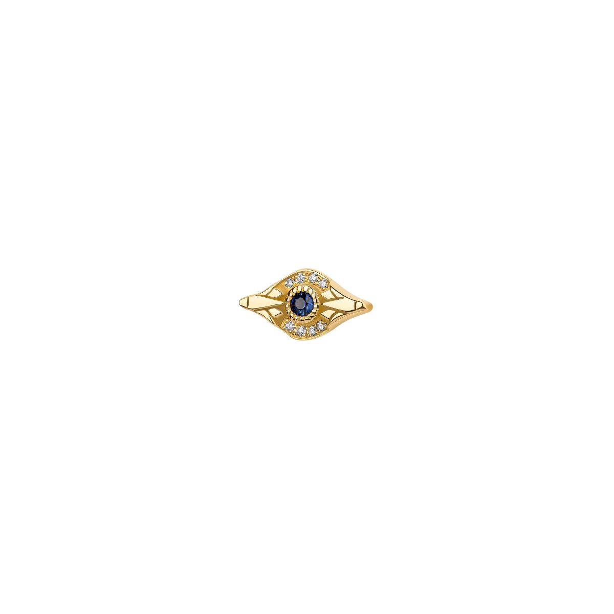 Blue Eye Stud by Azza Fahmy - Gold - Designer Studs - FEGG20004YANN