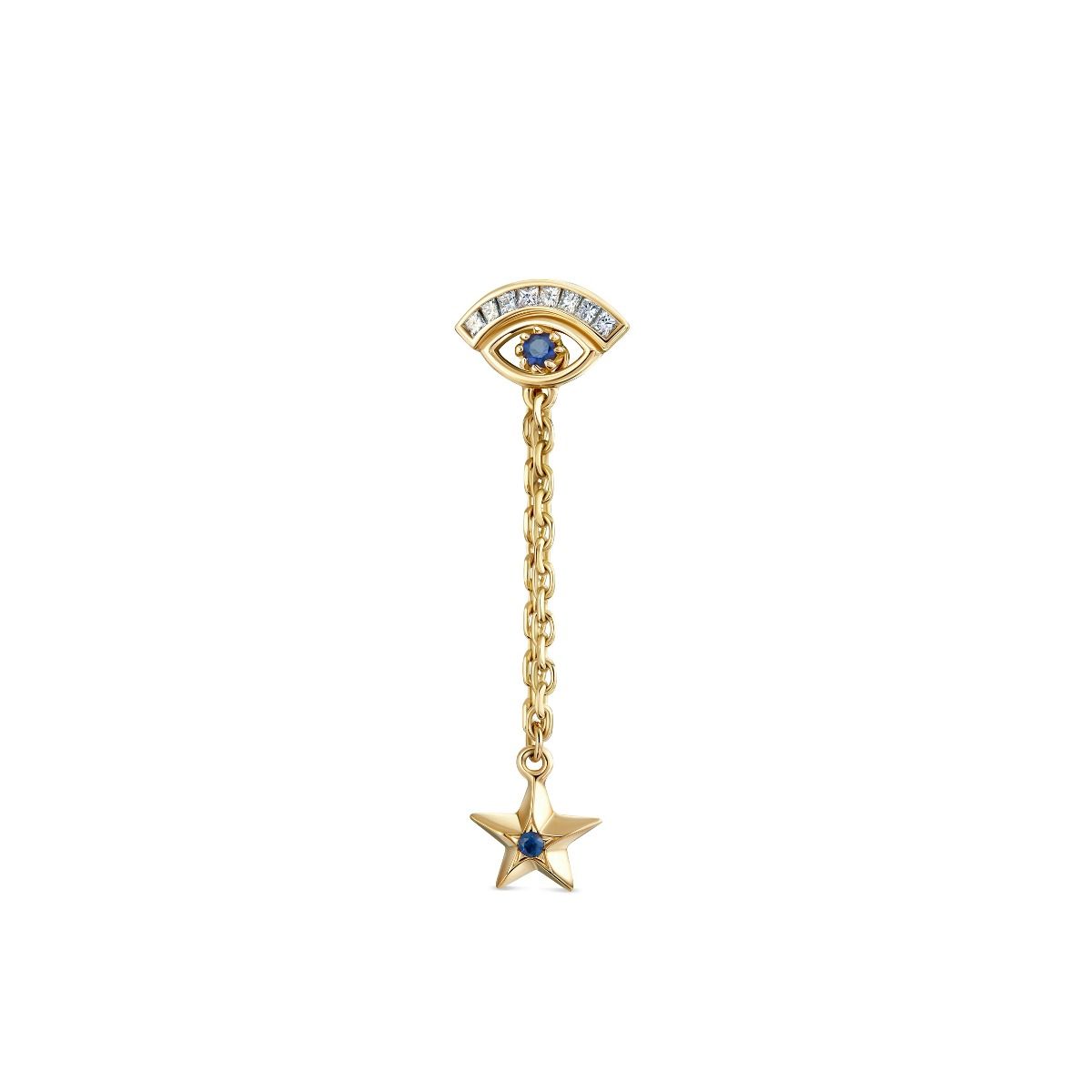 Star Stud Earring by Azza Fahmy - Gold - Designer Earrings - FEGG21004YANN