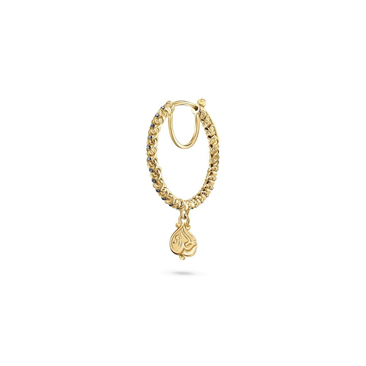 Love Single Hoop Earring by Azza Fahmy - Gold - Designer Earrings - FEGG21006YANN