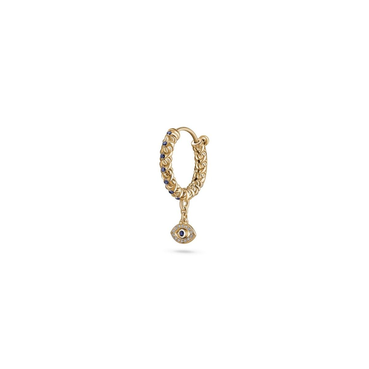 Eye Single Hoop Earring by Azza Fahmy - Gold - Designer Earrings - FEGG21007YANN