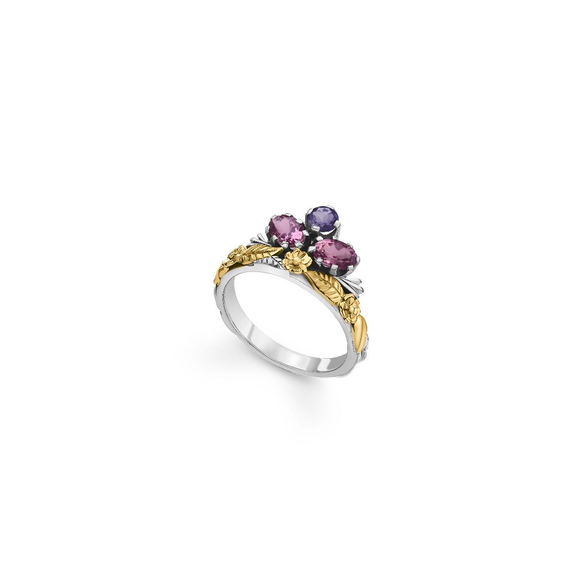 Stone Floral Ring by Azza Fahmy - Gold|Sterling Silver - Designer Rings - FRSG23007YB52