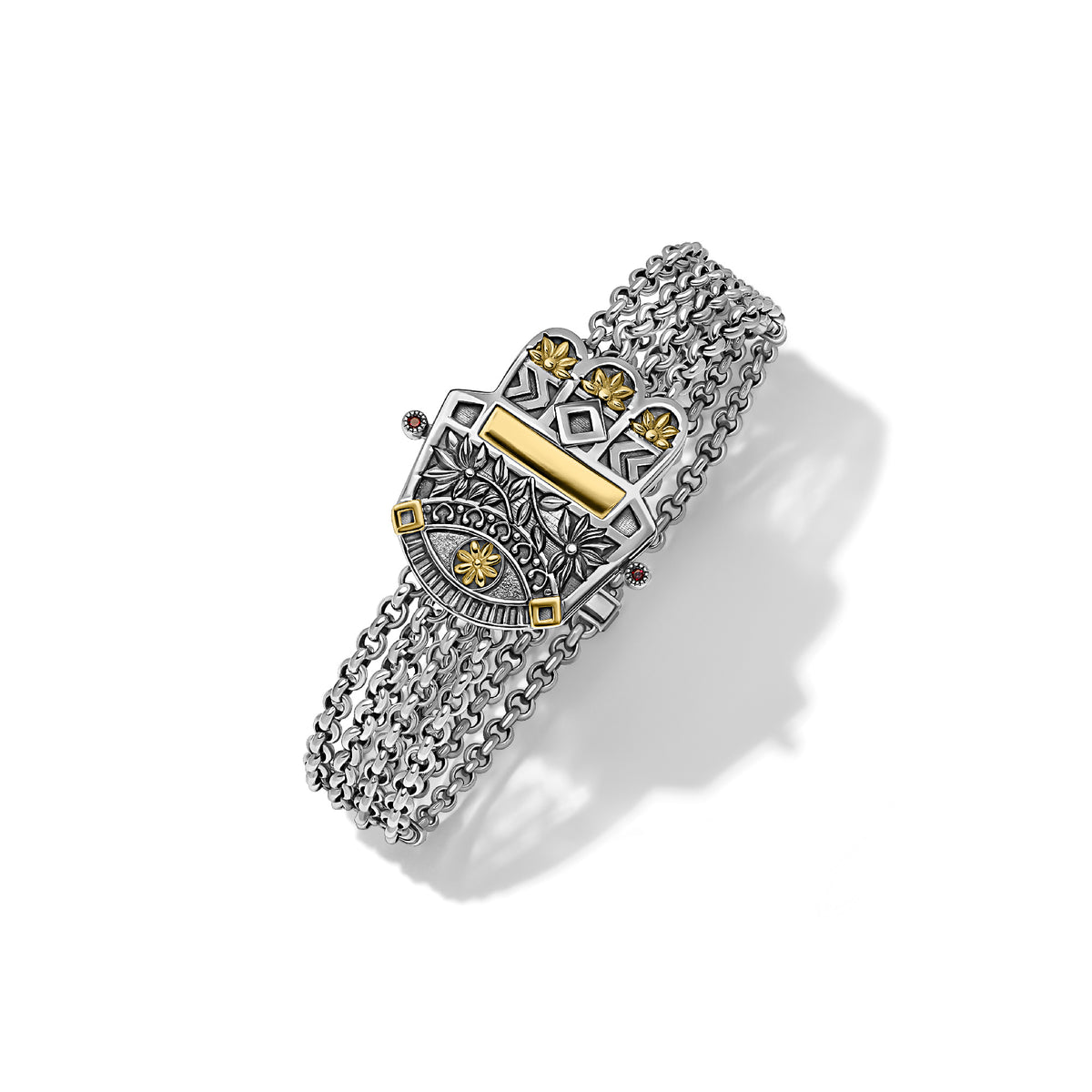 Kaf Multi-Chain Bracelet by Azza Fahmy - 18kt Gold|Sterling Silver - Designer Bracelets - CBSG25001YASS