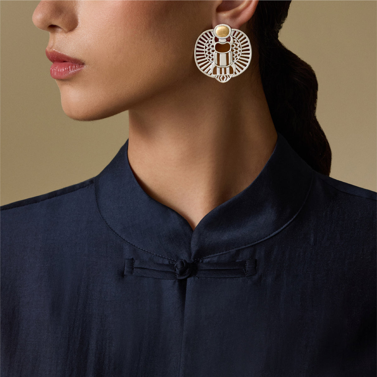 Abstract Winged Scarab Earrings