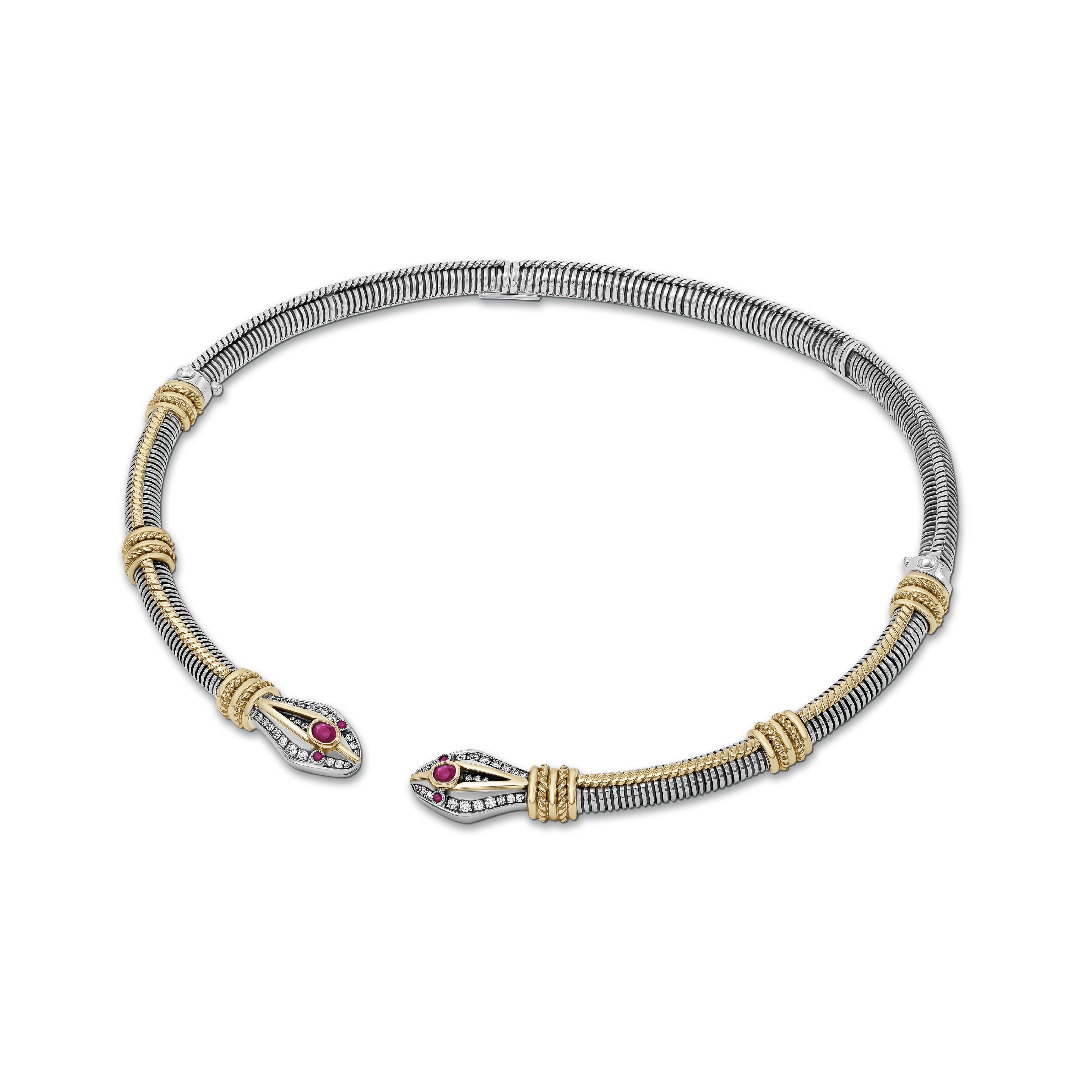 Snake Collar by Azza Fahmy - Gold|Sterling Silver - Designer Necklaces - CNSG20005YBNN