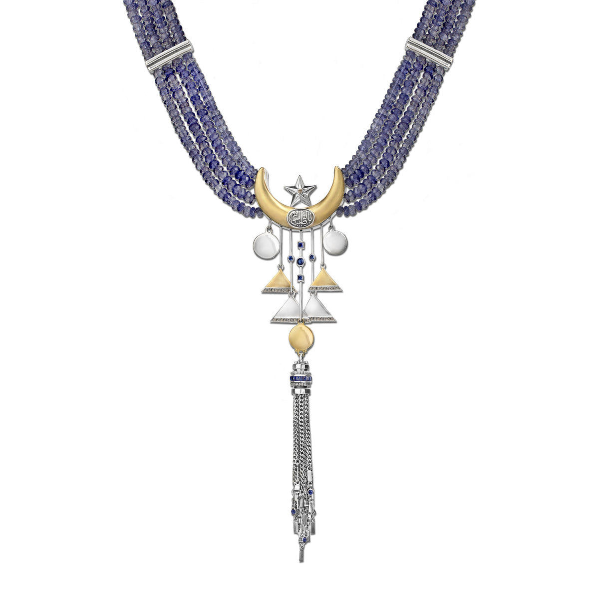 Beaded Crescent Necklace
