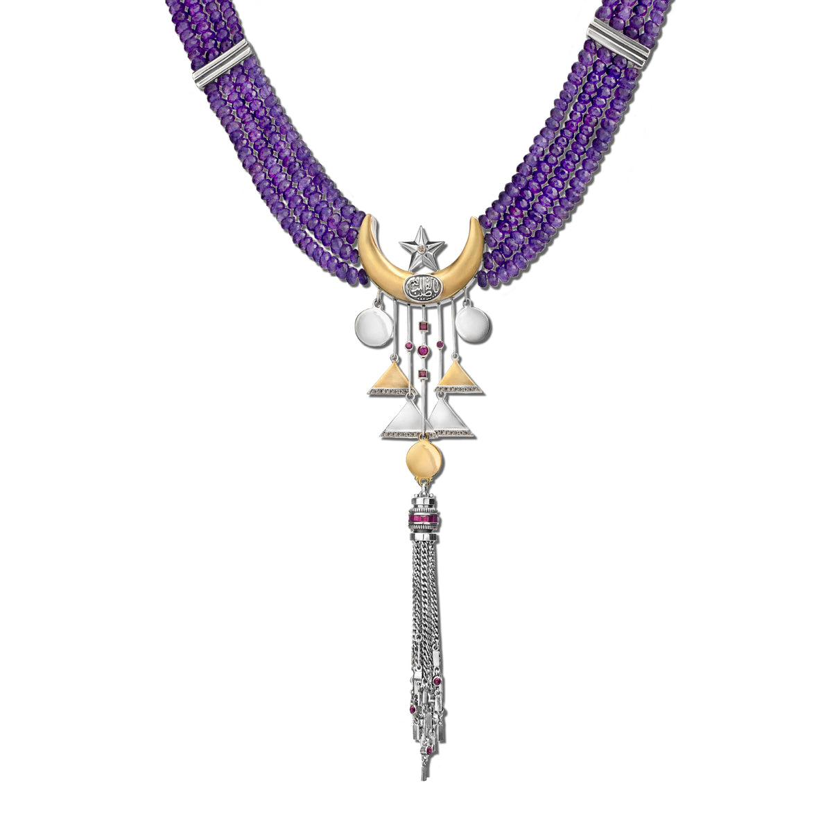 Beaded Crescent Necklace