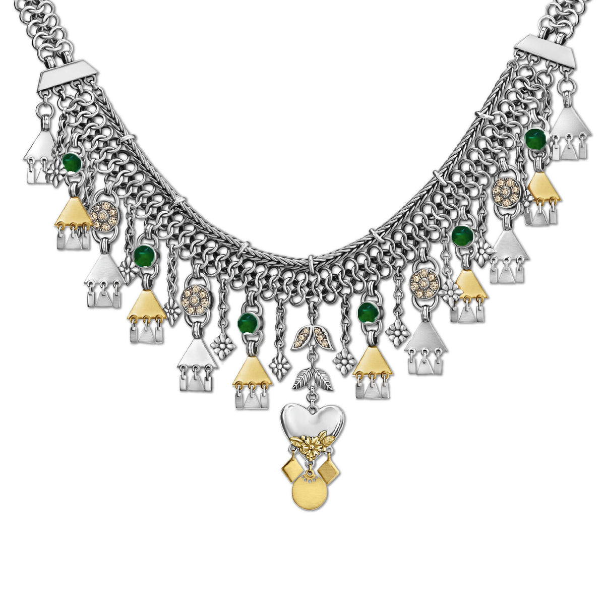 Roman Chain Heart Choker