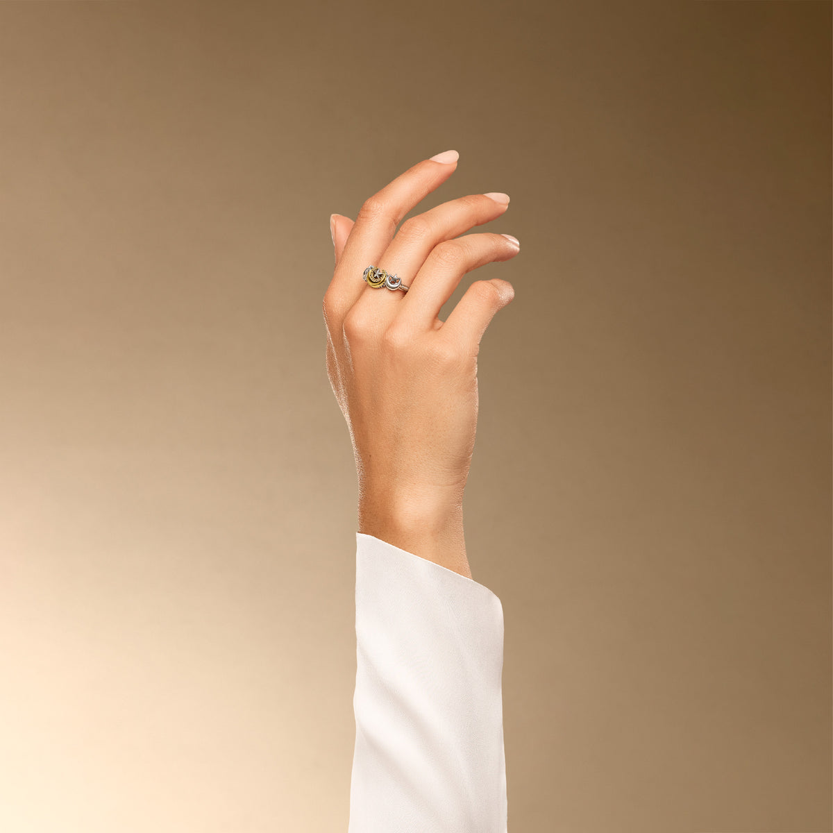 Three Star & Crescent Ring
