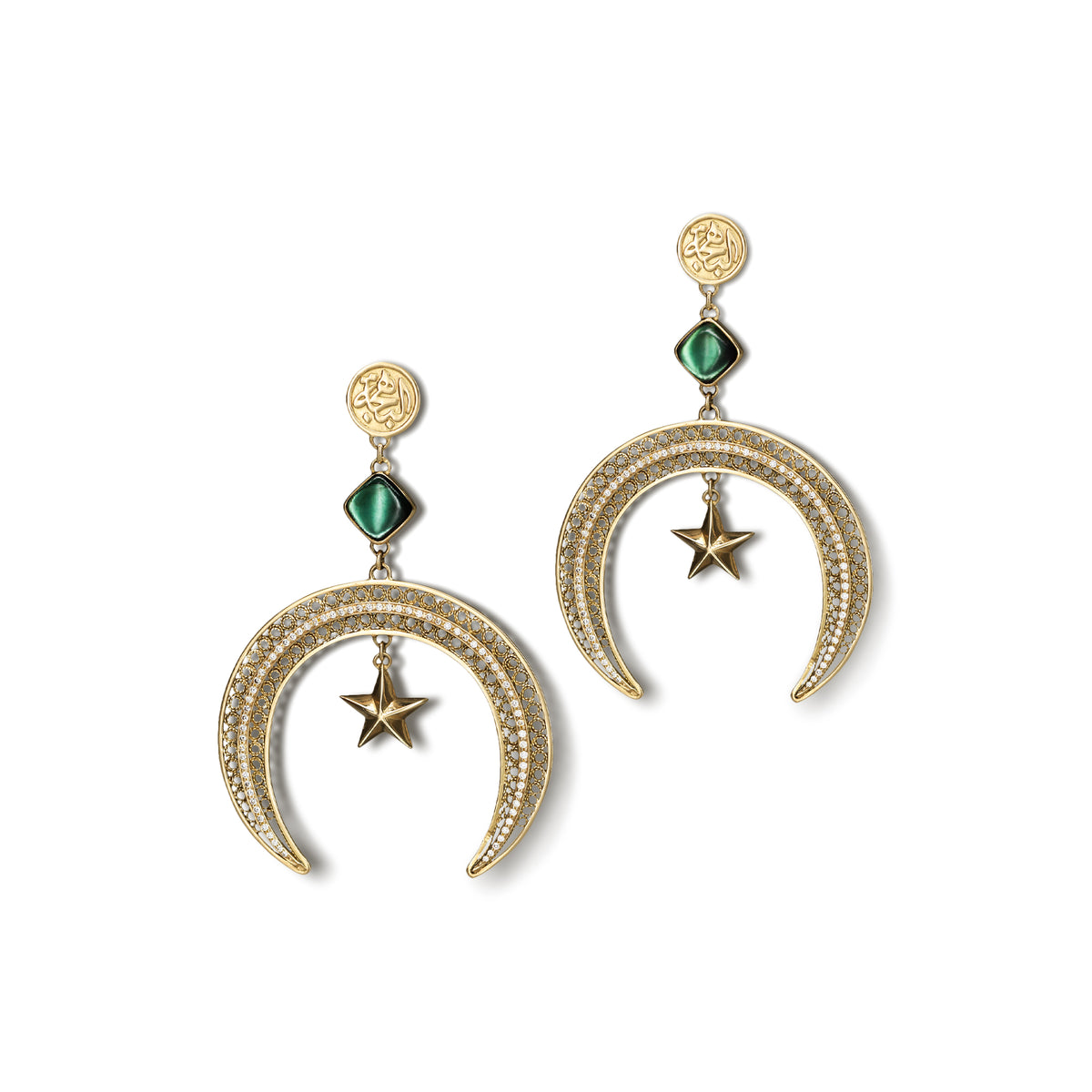 Diamond Crescent Earrings