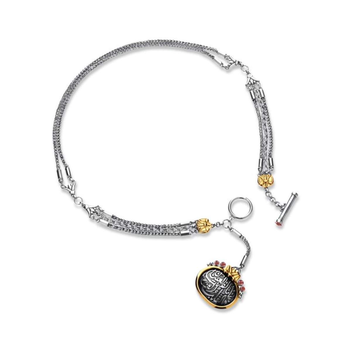 Multi-Chain T-Lock Necklace