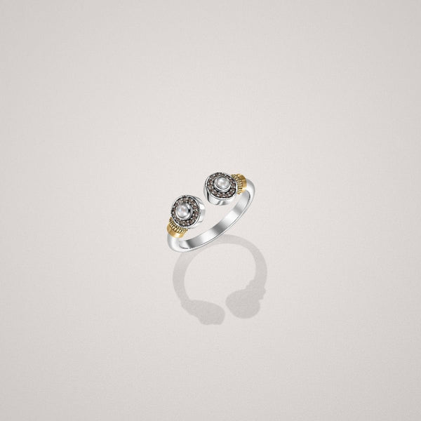 アクセサリー PEARL RING Sterling Silver Single Pearl Adjustable Ring - Charles