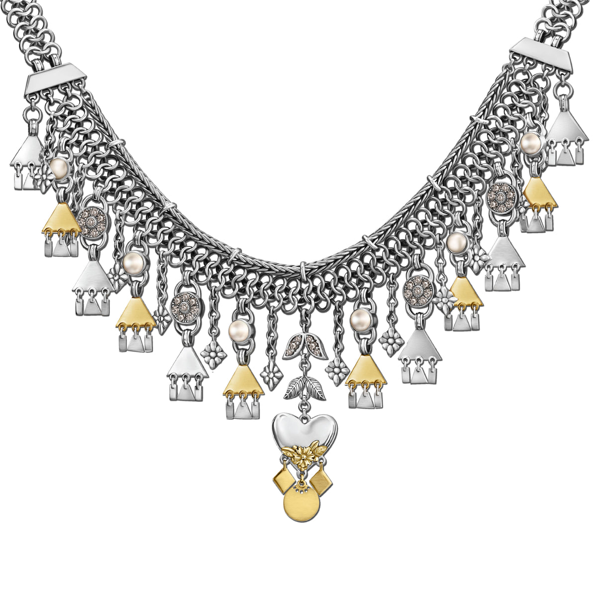 Roman Chain Heart Choker