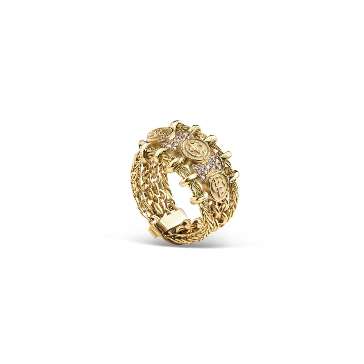 Gold Blessings Chain Ring by Azza Fahmy - Designer Rings