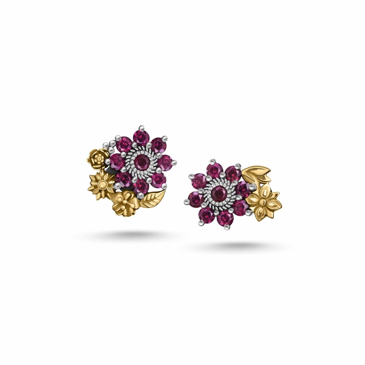 Mismatched Floral Earrings by Azza Fahmy - Designer Earrings